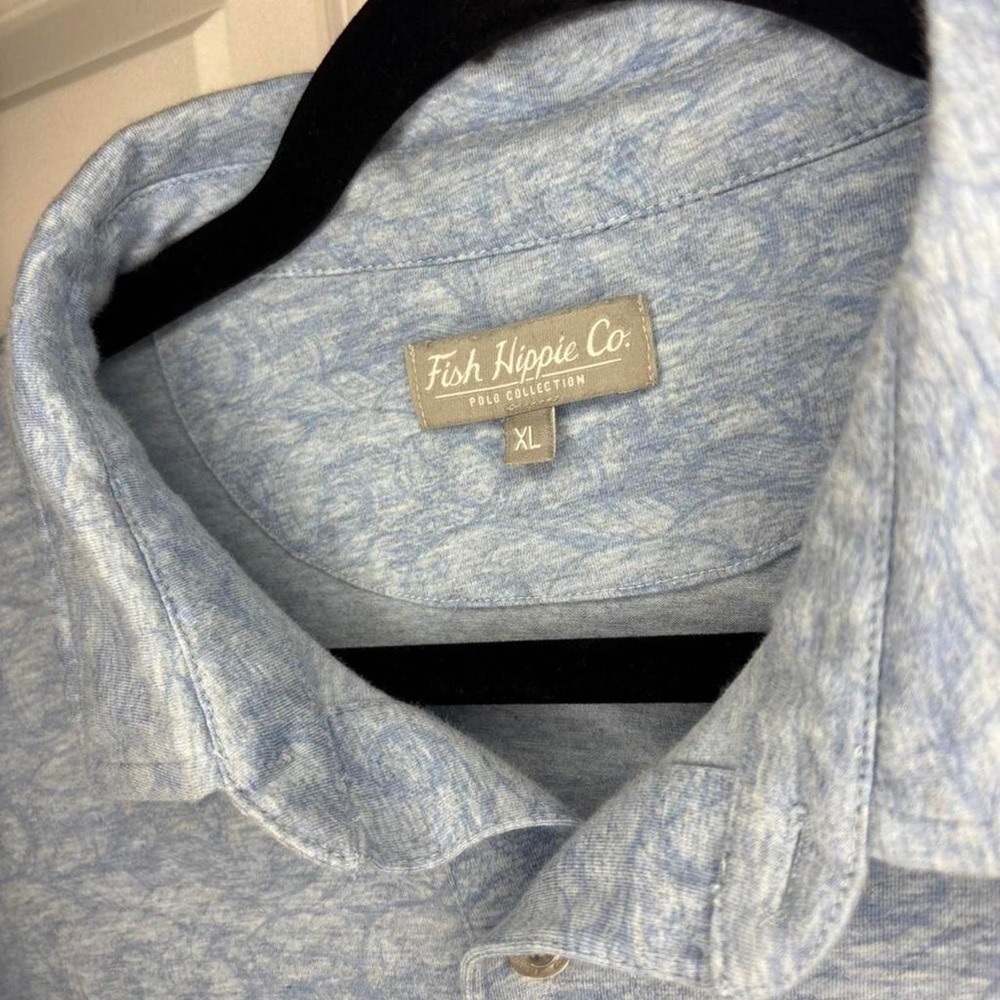 Fish Hippie blue polo shirt‎ Size XL